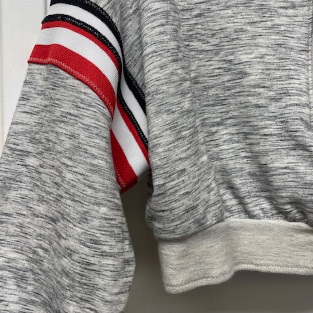 FP Movement Free People Getting My Vibe Crop Sweatshirt Gray Zip Retro - Picture 8 of 11